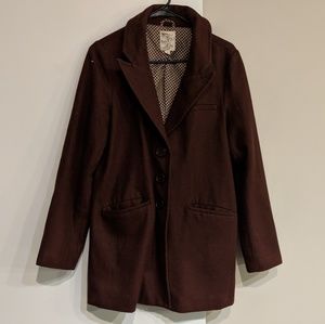 Brown Tulle Pea Coat